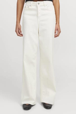 high waist wide leg jeans wit