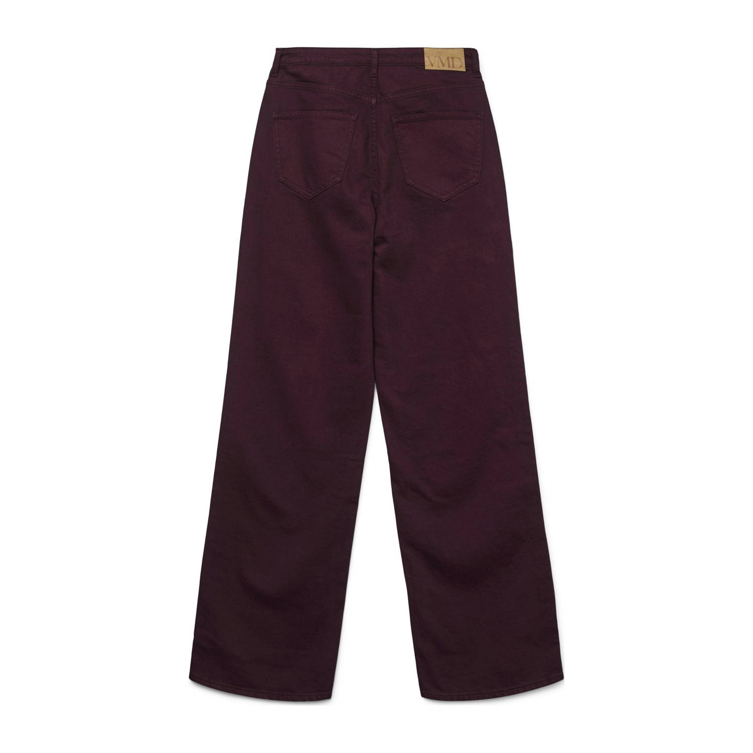 VERO MODA high waist wide leg jeans donkerrood