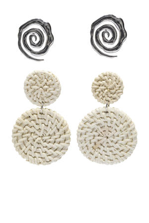 oorbellen ONLMALENA - set van 2 beige/zilverkleurig
