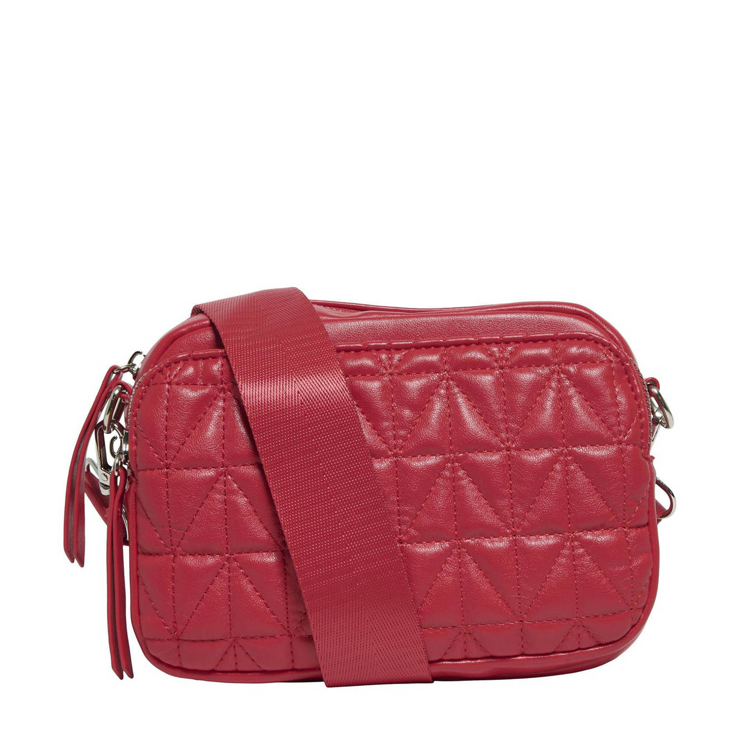 ONLY doorgestikte crossbody tas ONLPOPPY rood