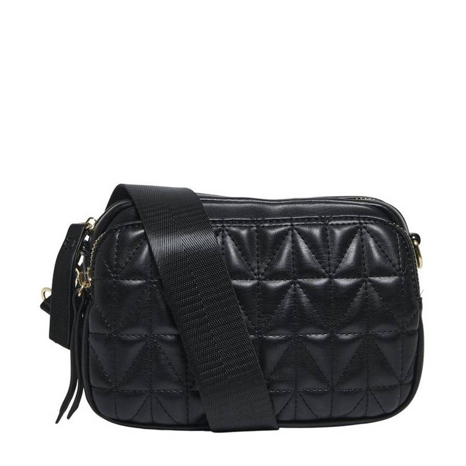 ONLY doorgestikte crossbody tas ONLPOPPY zwart