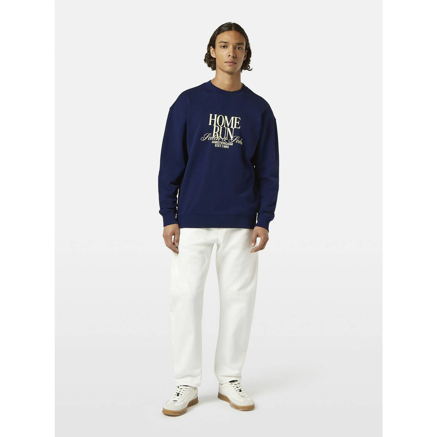 SCOTCH & SODA Heren Truien & Vesten Front Relaxed Fit Sweatshirt Donkerblauw