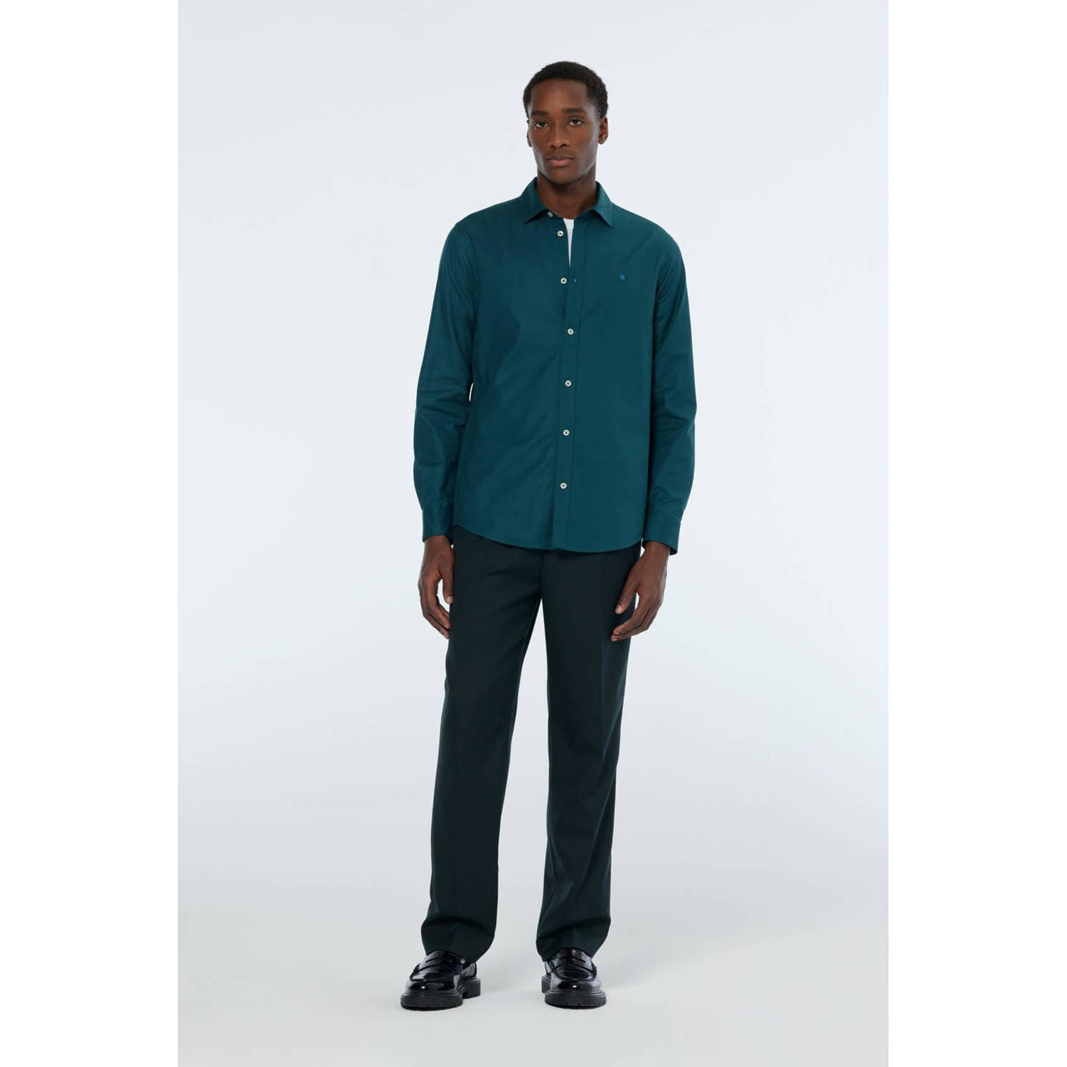 Scotch & Soda casual overhemd donkergroen