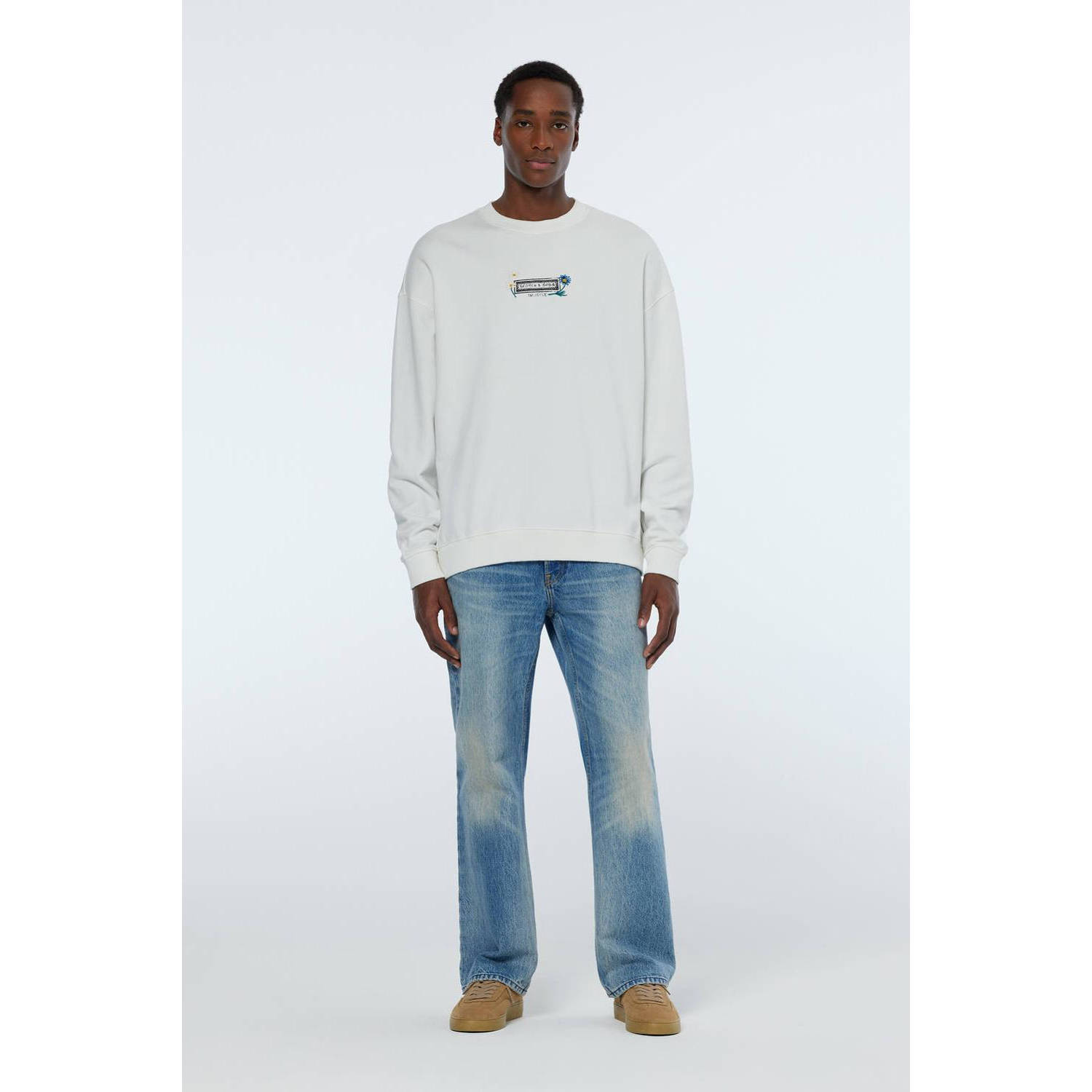 Scotch & Soda Relaxed fit sweatshirt met labelprint