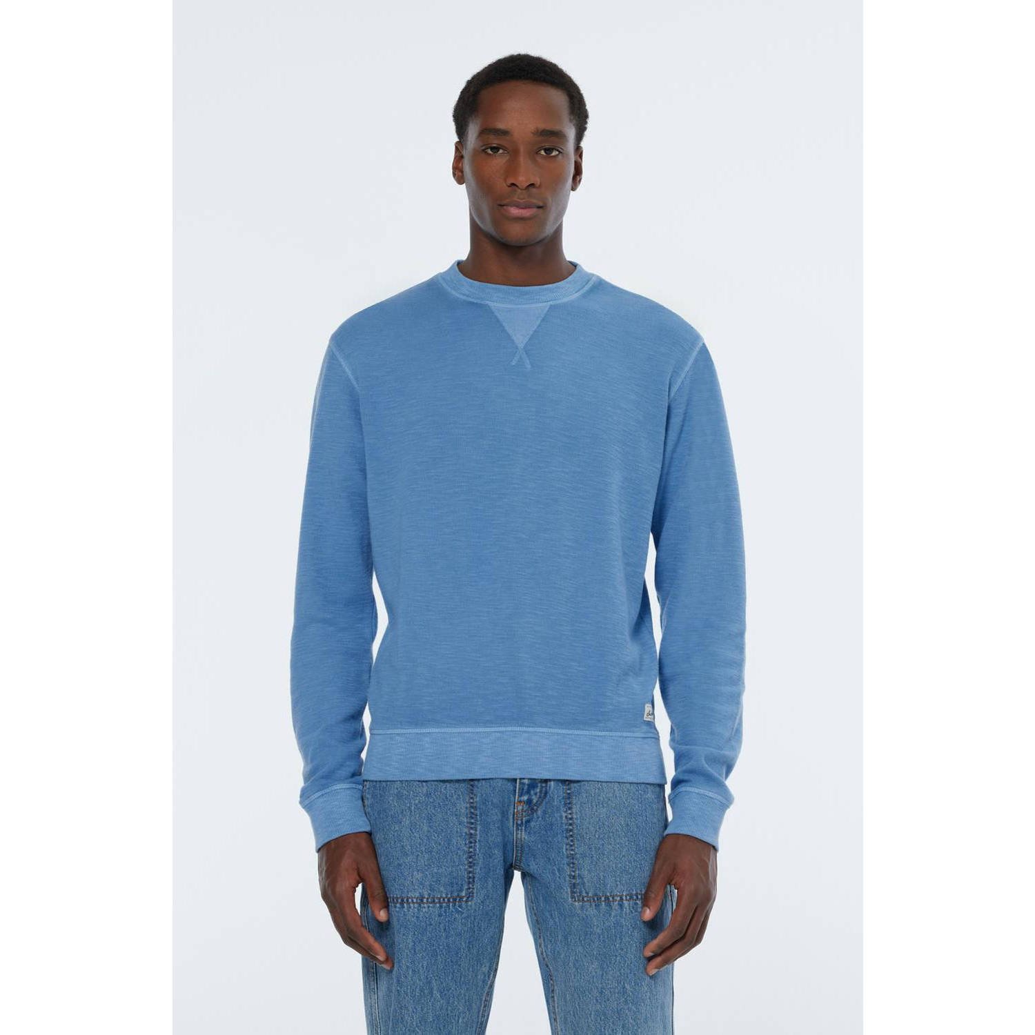 SCOTCH & SODA Heren Truien & Vesten Garment Dye Structured Sweatshirt Blauw