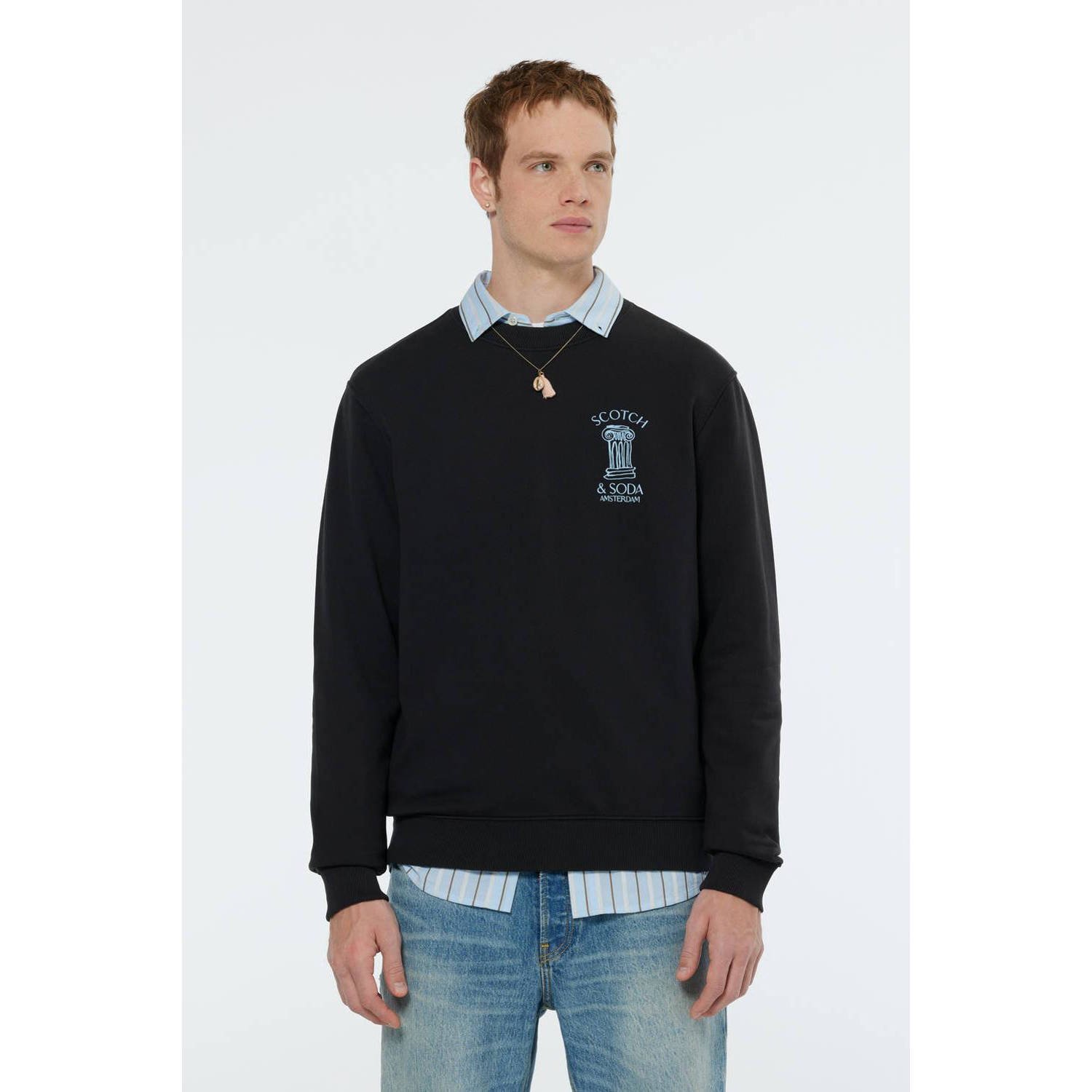 Scotch & Soda Left Chest Artwork Sweater Heren