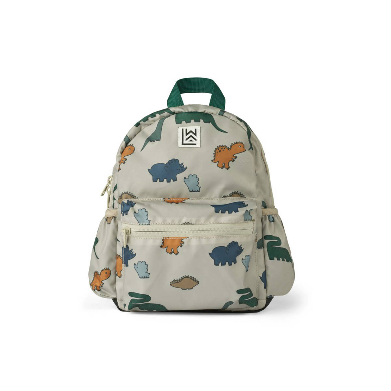 Liewood rugak met dino print groen blauw camel