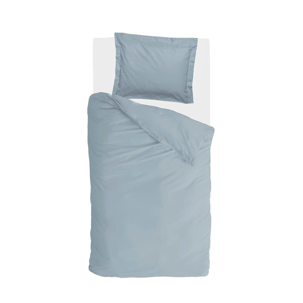 Walra percale katoenen dekbedovertrek 1-persoons blauw (140x220 cm)