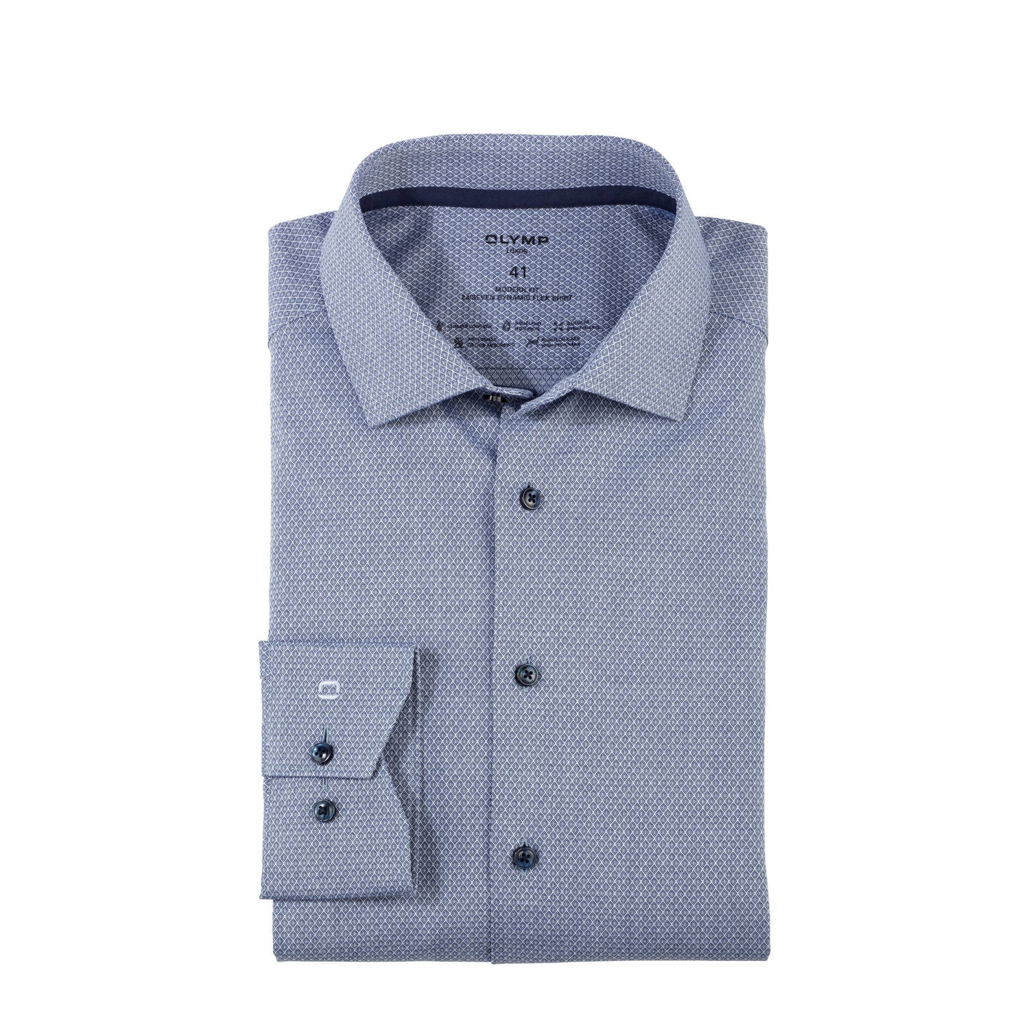 Olymp zakelijk overhemd 24 7 Luxor modern fit blauw