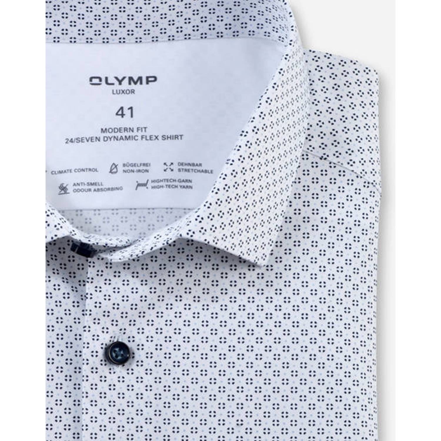 Olymp zakelijk overhemd 24 7 Luxor modern fit wit
