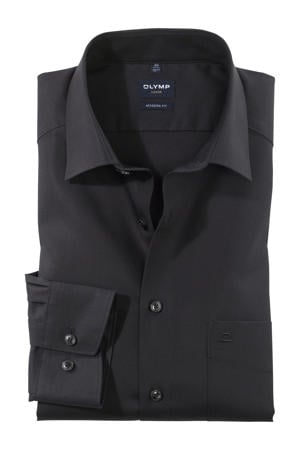 zakelijk overhemd poplin Luxor modern fit zwart