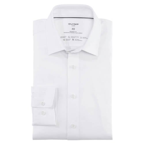 Olymp jersey overhemd 24/7 - Luxor modern fit wit afbeelding