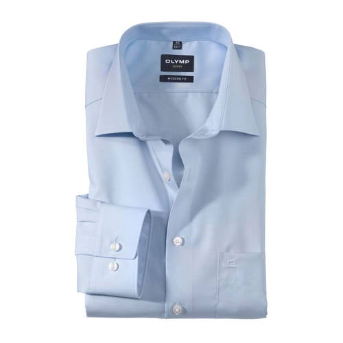Olymp zakelijk overhemd poplin Luxor modern fit lichtblauw afbeelding