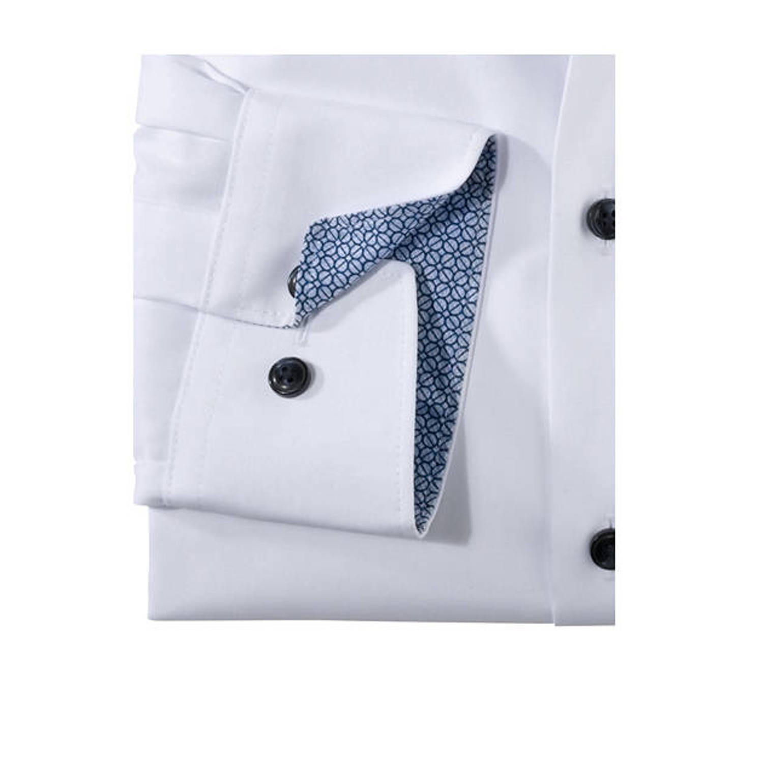 Olymp zakelijk overhemd Luxor wit blauw