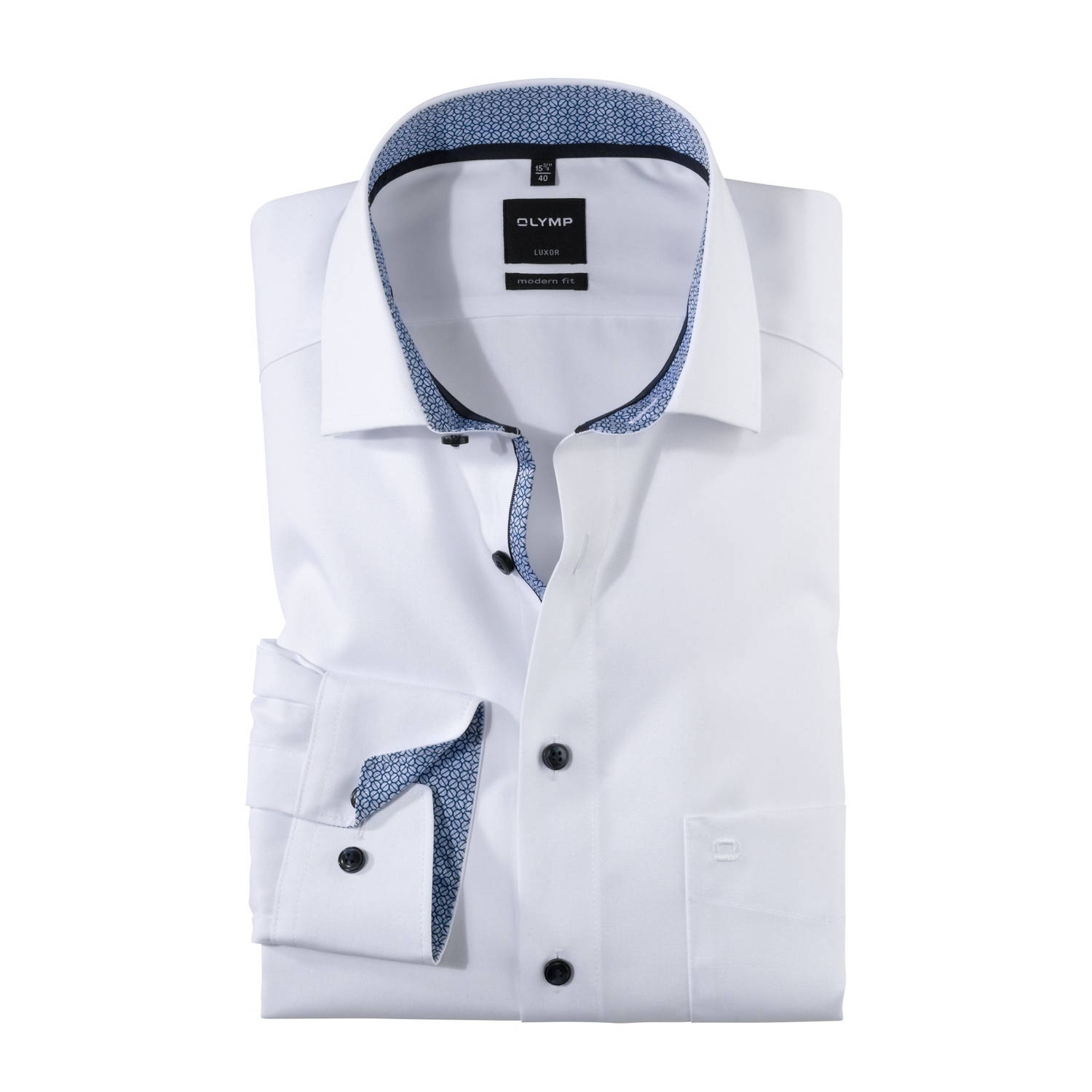 OLYMP Businessoverhemd Luxor modern fit met contrastkleurige details