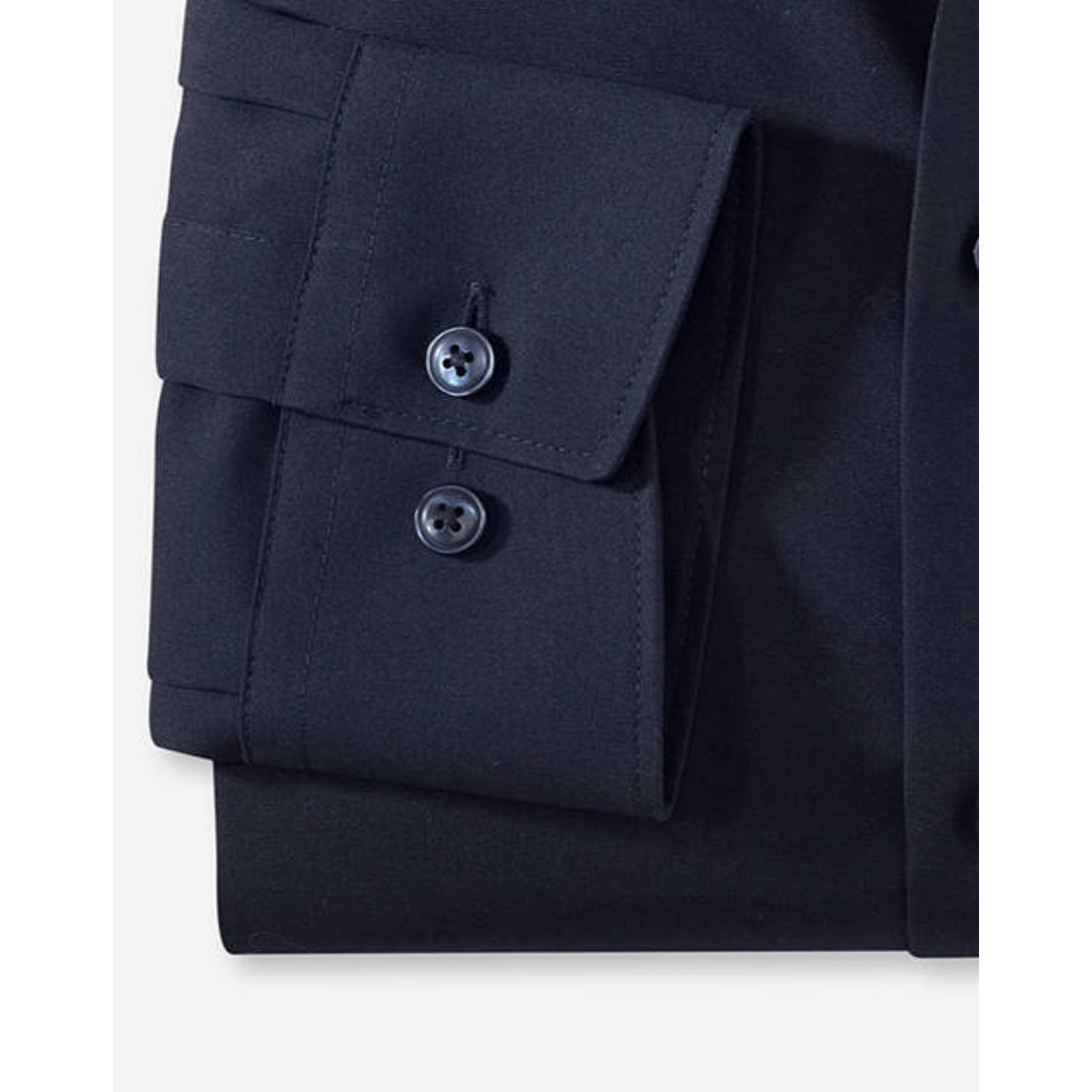 Olymp zakelijk overhemd poplin Luxor modern fit donkerblauw