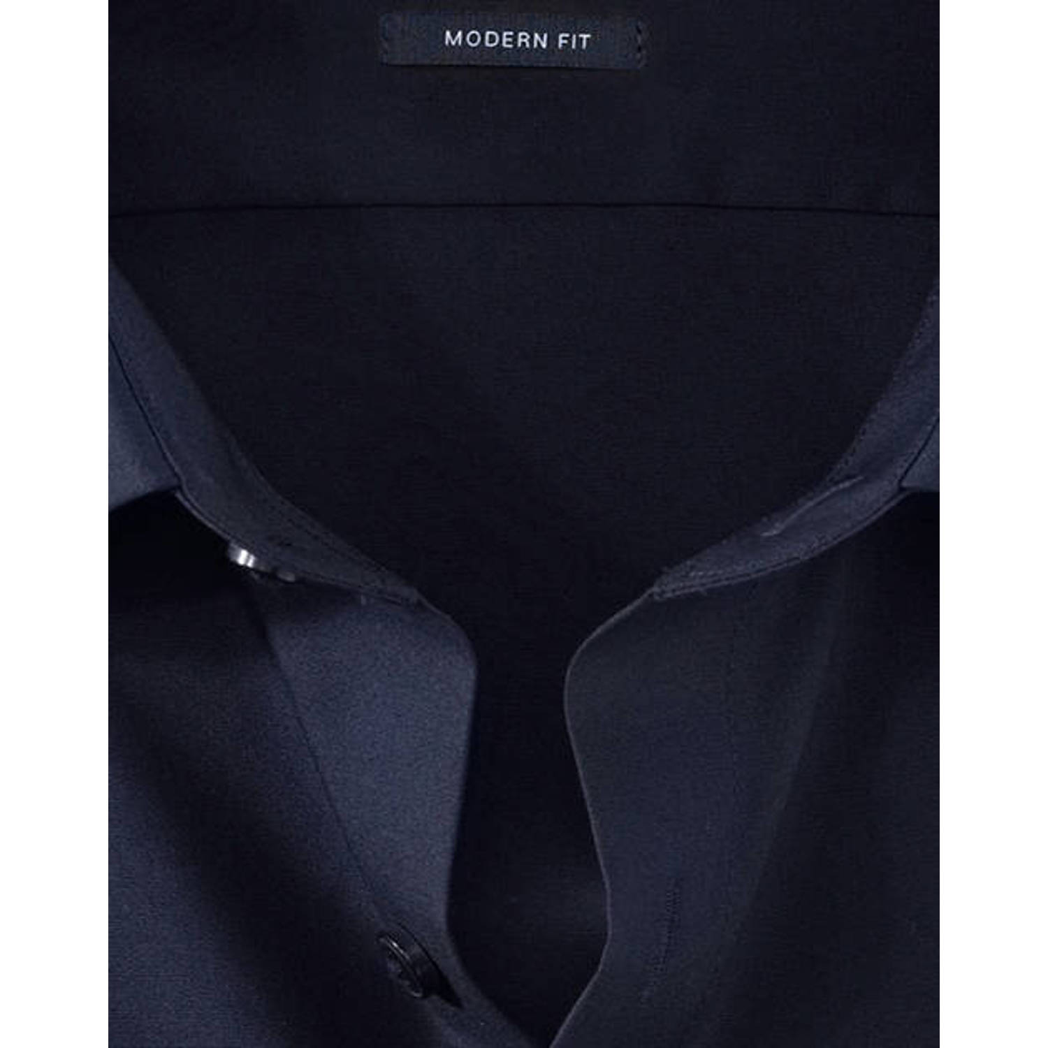 Olymp zakelijk overhemd poplin Luxor modern fit donkerblauw