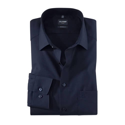 Olymp zakelijk overhemd poplin Luxor modern fit donkerblauw afbeelding