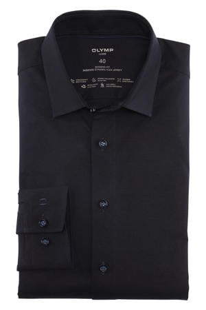 jersey overhemd 24/7 - Luxor modern fit donkerblauw