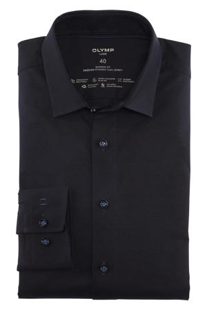 jersey overhemd 24/7 - Luxor modern fit donkerblauw