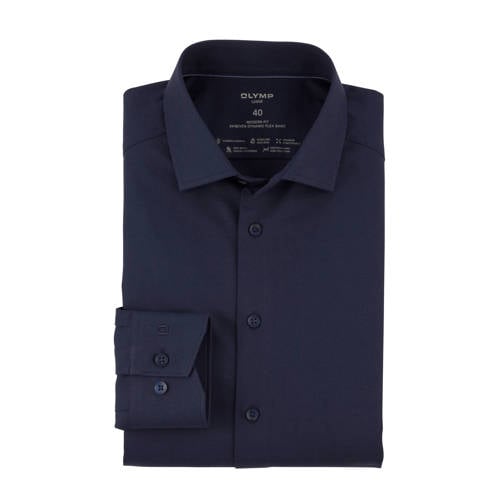 Olymp zakelijk overhemd 24/7 - Luxor modern fit donkerblauw afbeelding