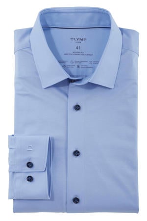 jersey overhemd 24/7 - Luxor modern fit lichtblauw