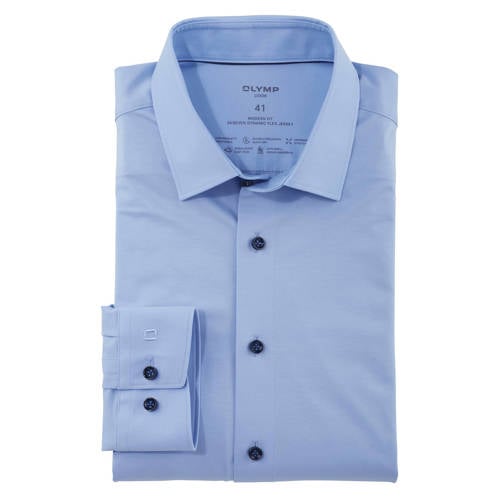 Olymp jersey overhemd 24/7 - Luxor modern fit lichtblauw afbeelding
