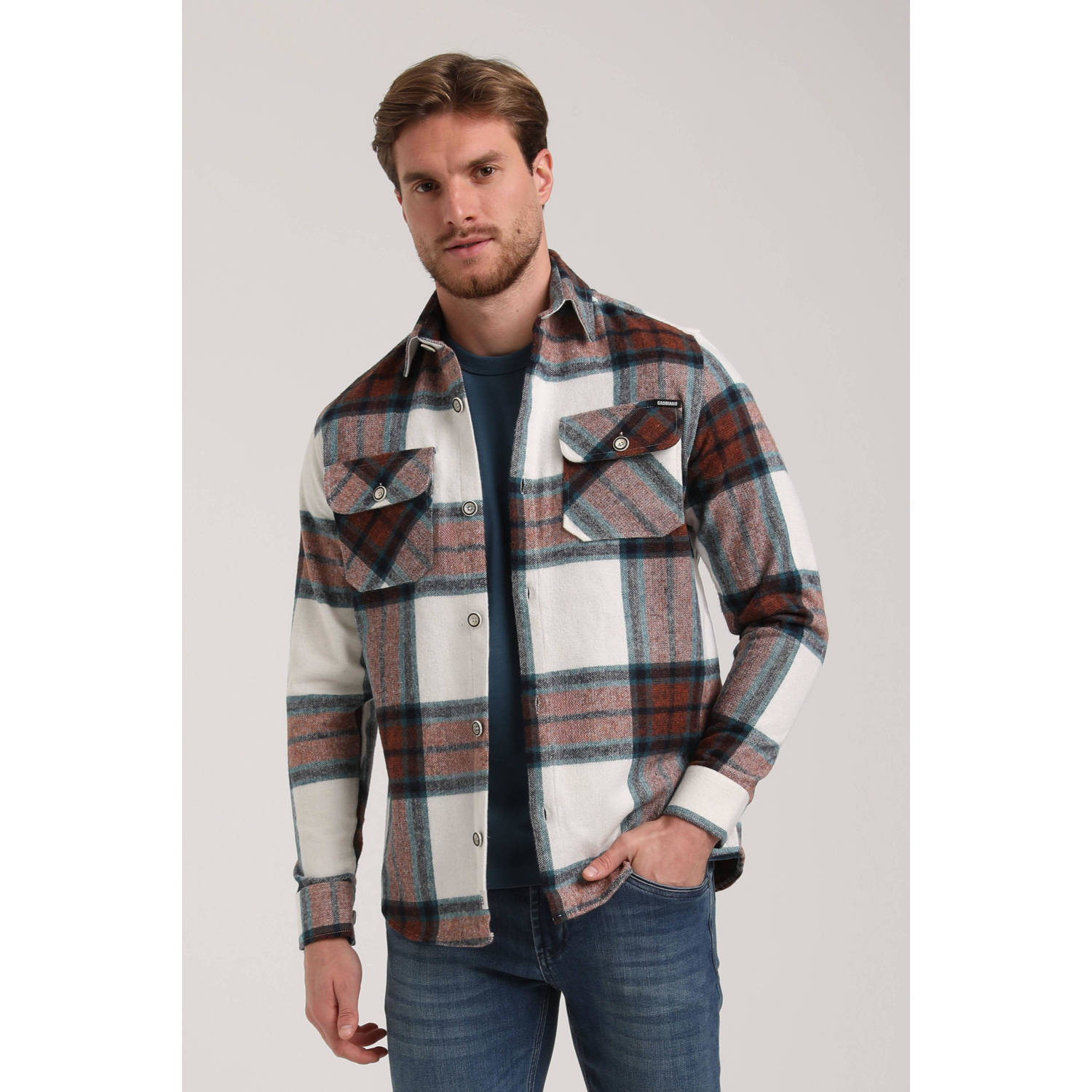 GABBIANO casual overhemd donkerrood