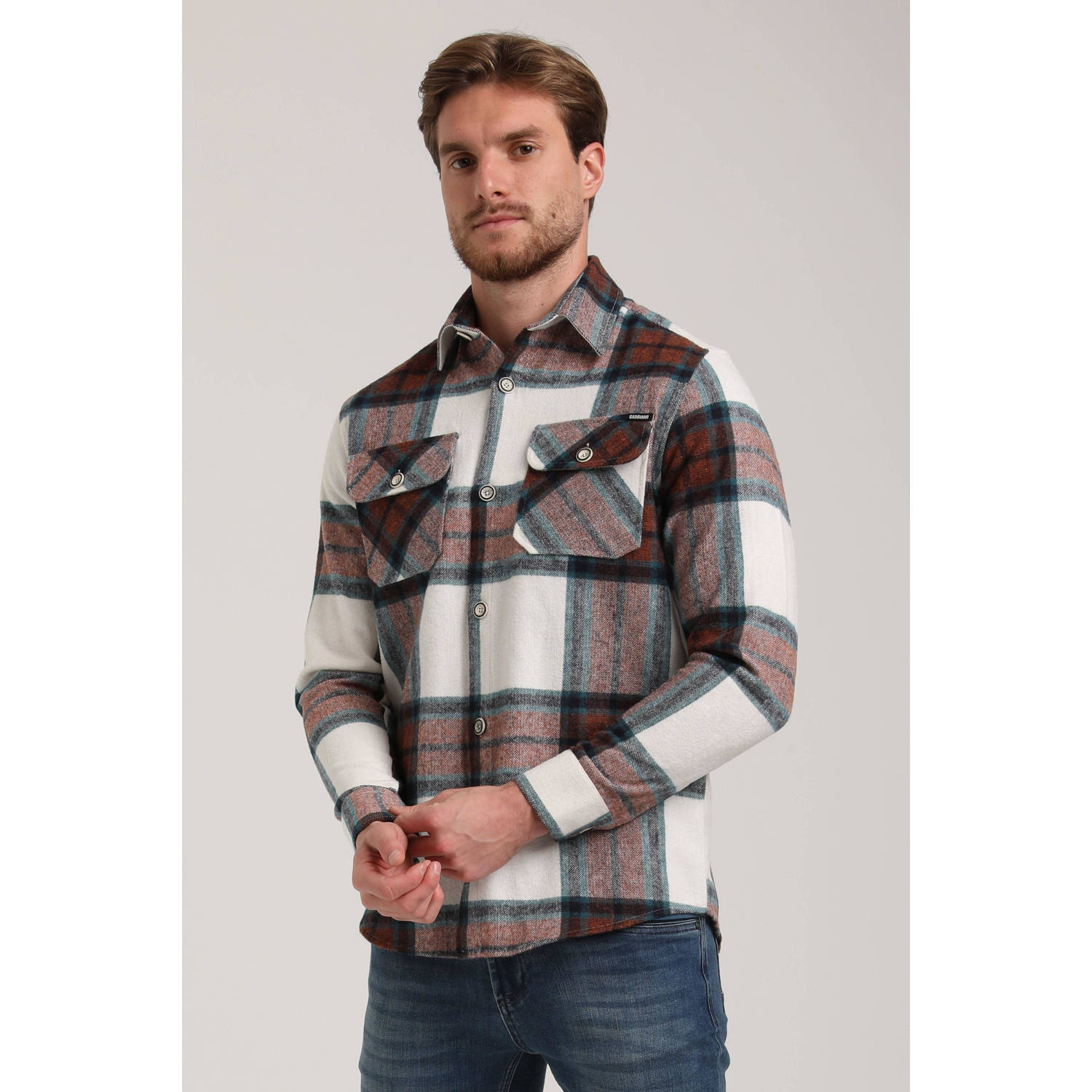 GABBIANO casual overhemd donkerrood