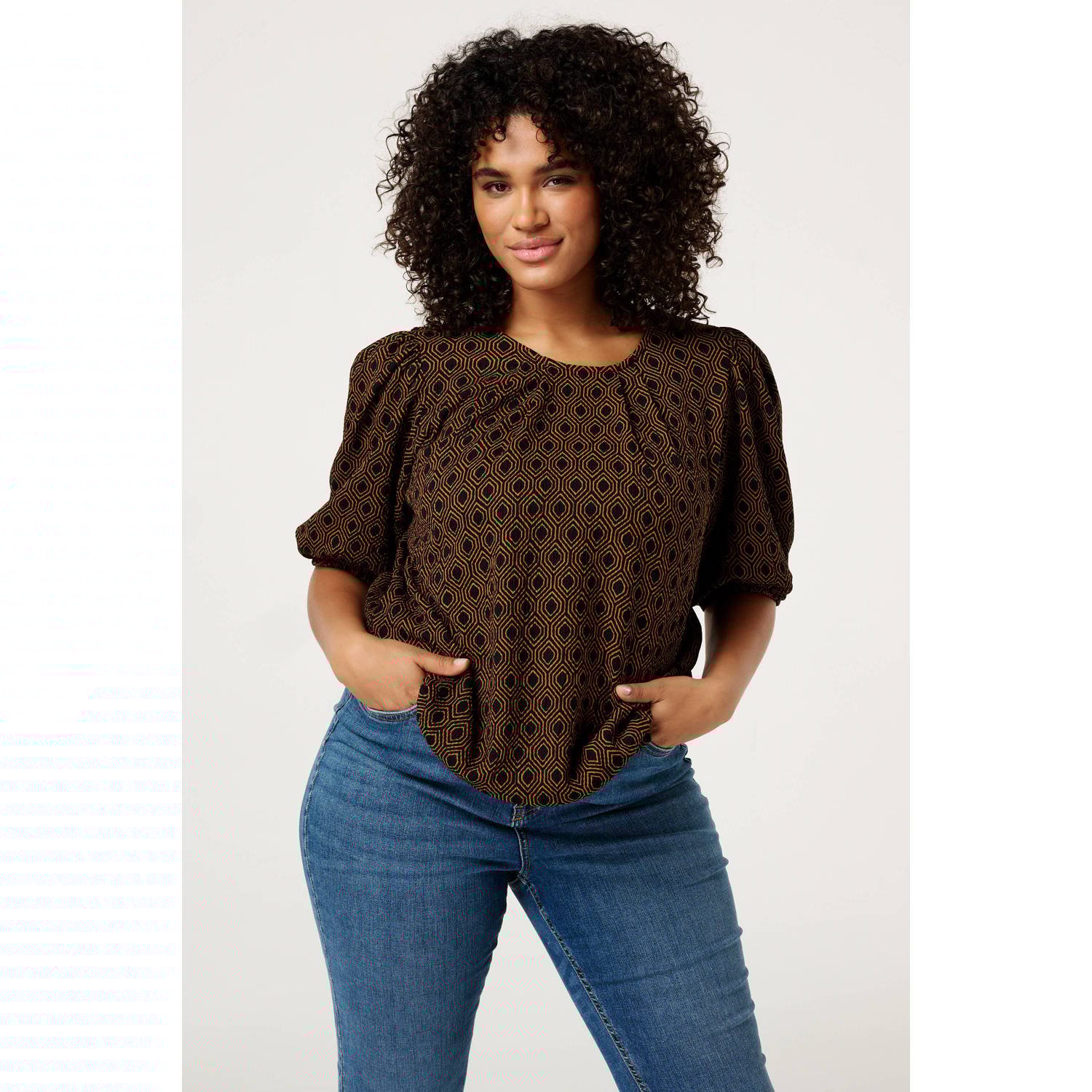 MS Mode blousetop bruin