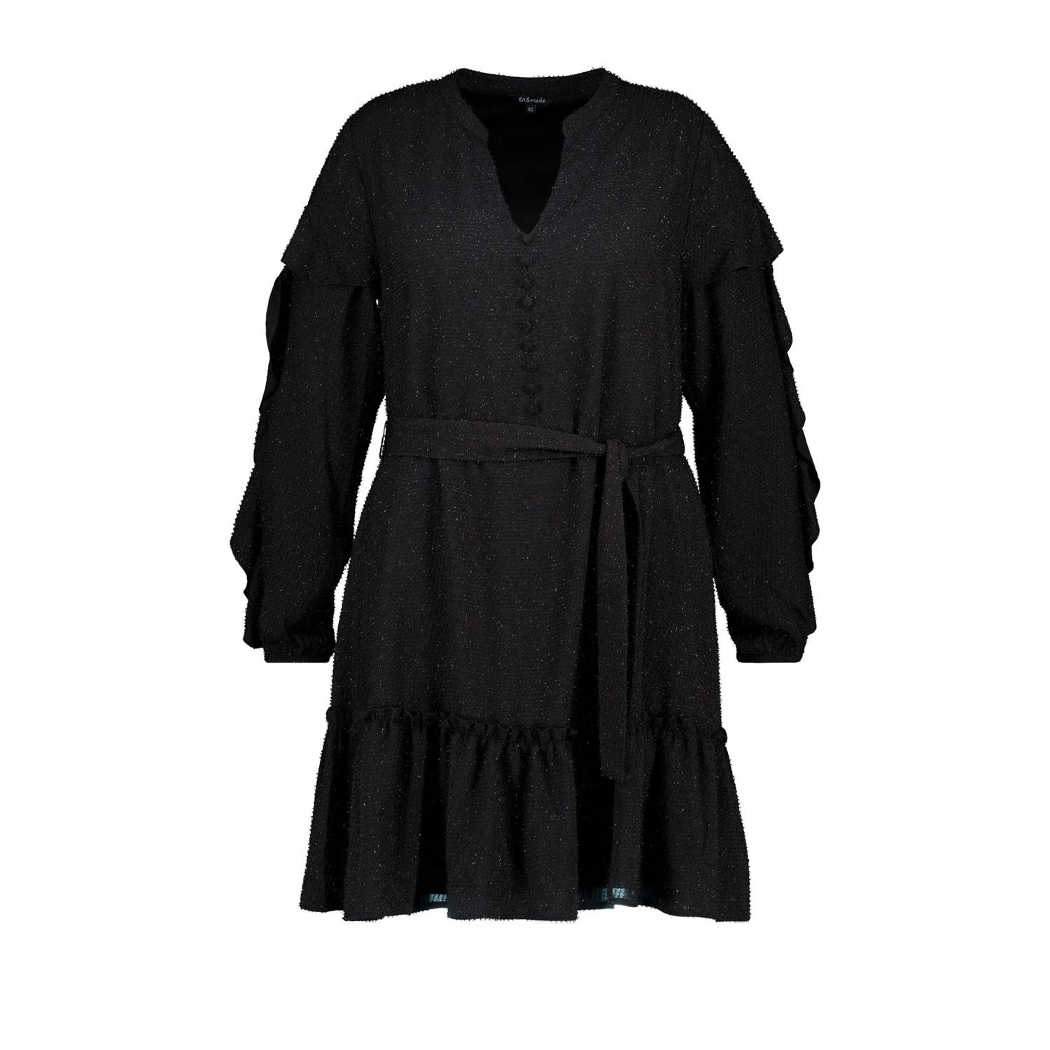 MS Mode korte jurk glitter zwart