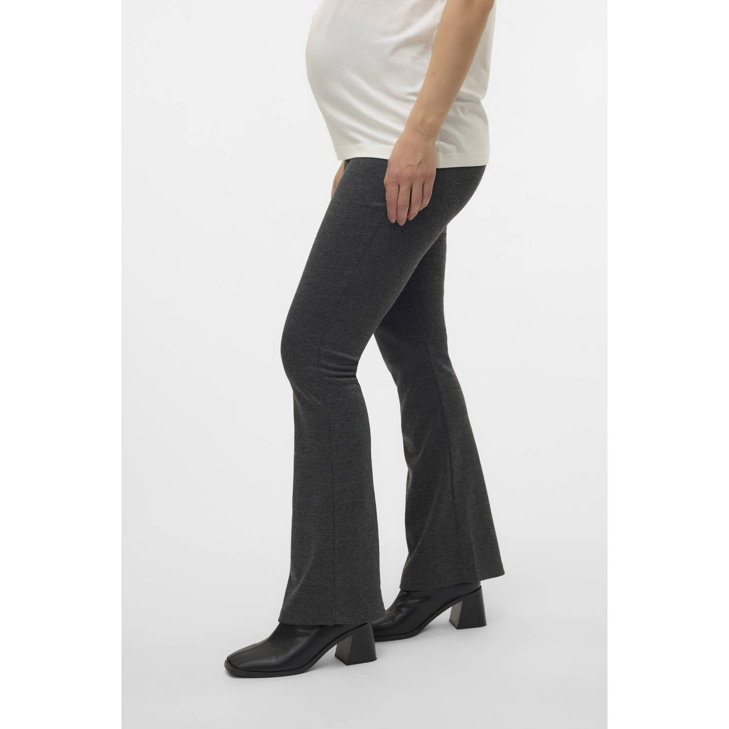 MAMALICIOUS flared zwangerschapsbroek MLLISE grijs