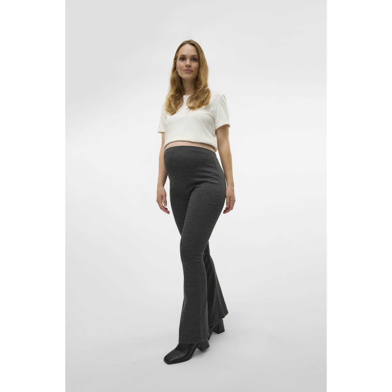 MAMALICIOUS flared zwangerschapsbroek MLLISE grijs