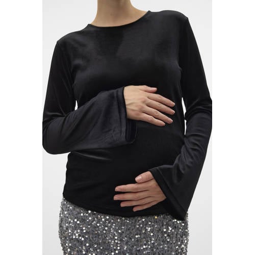 MAMALICIOUS zwangerschapstop met strik MLSANDRA zwart afbeelding