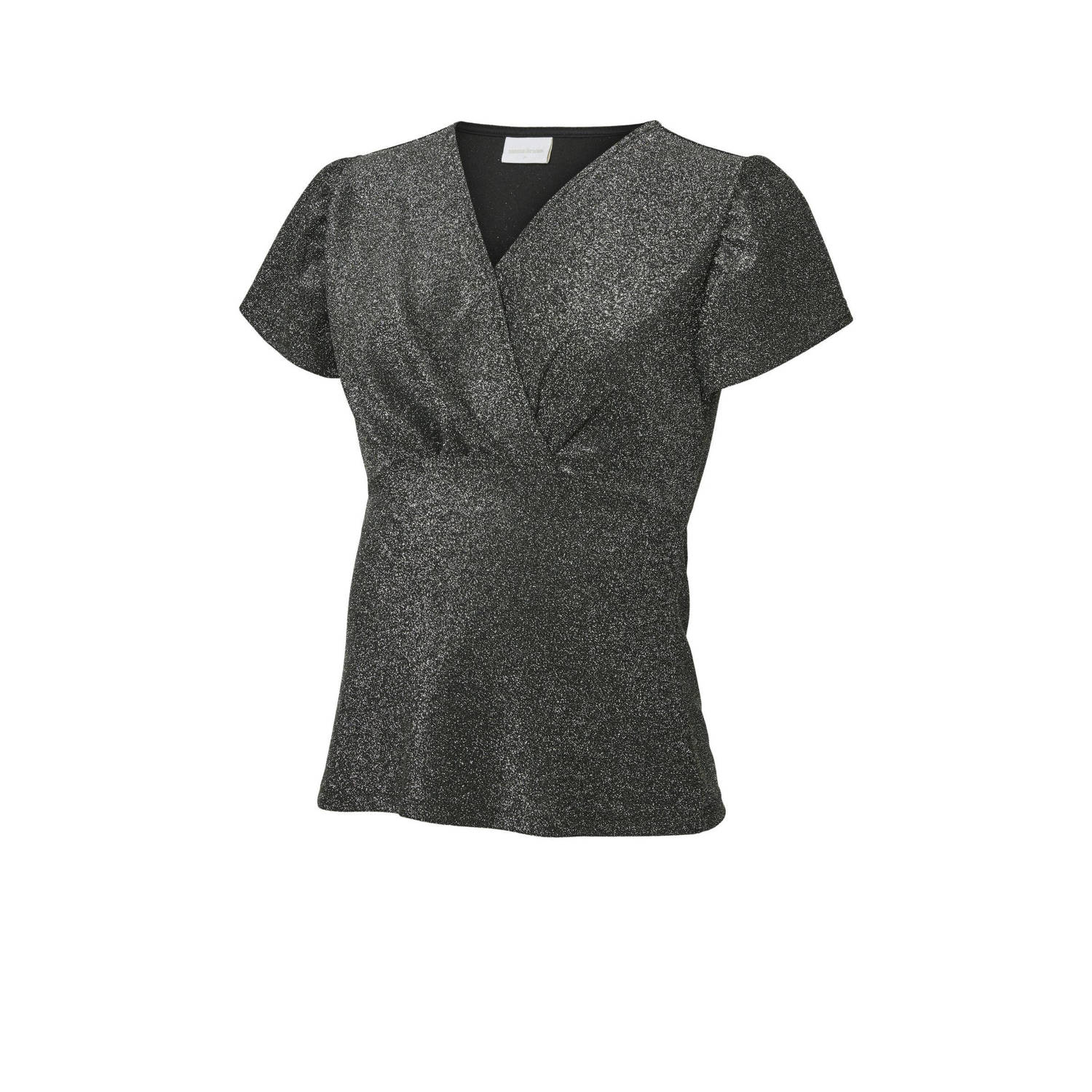MAMALICIOUS voedings- en zwangerschapstop met glitters MLGLAM grijs