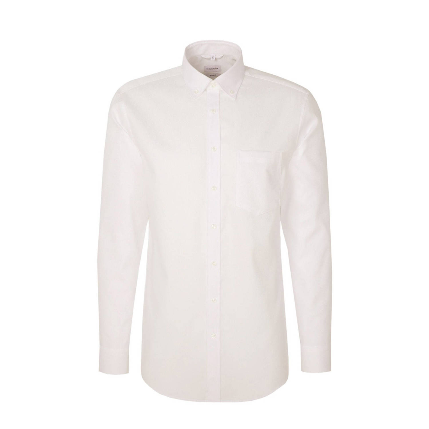 Seidensticker overhemd met all over print en textuur wit