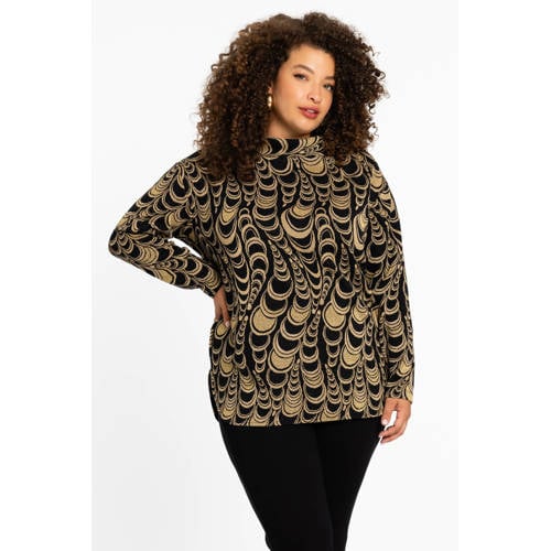 YOEK top met all over print goud/zwart afbeelding
