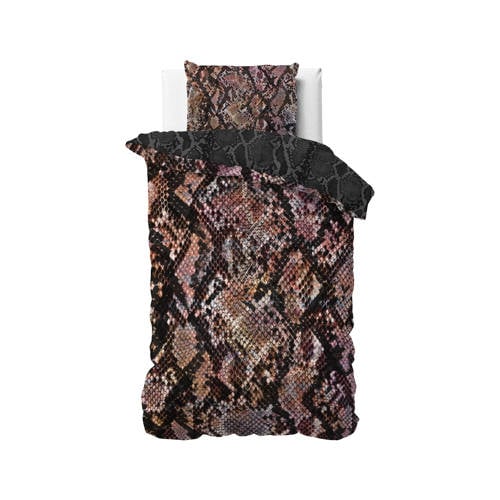 Dreamhouse katoen satijnen dekbedovertrek 1-persoons (140x220 cm) - Zwart