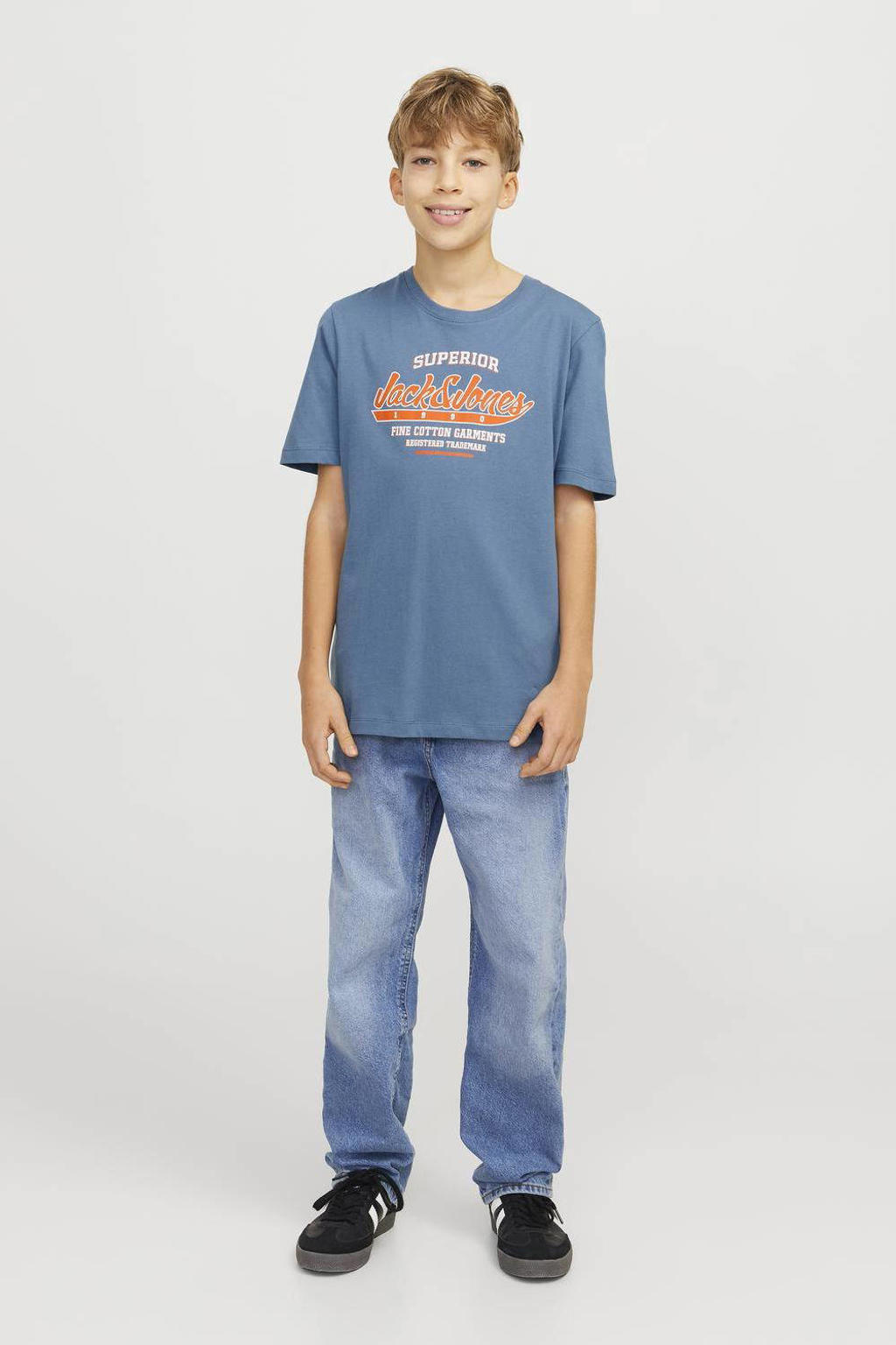 JACK & JONES JUNIOR T-shirt JJELOGO met logo blauw