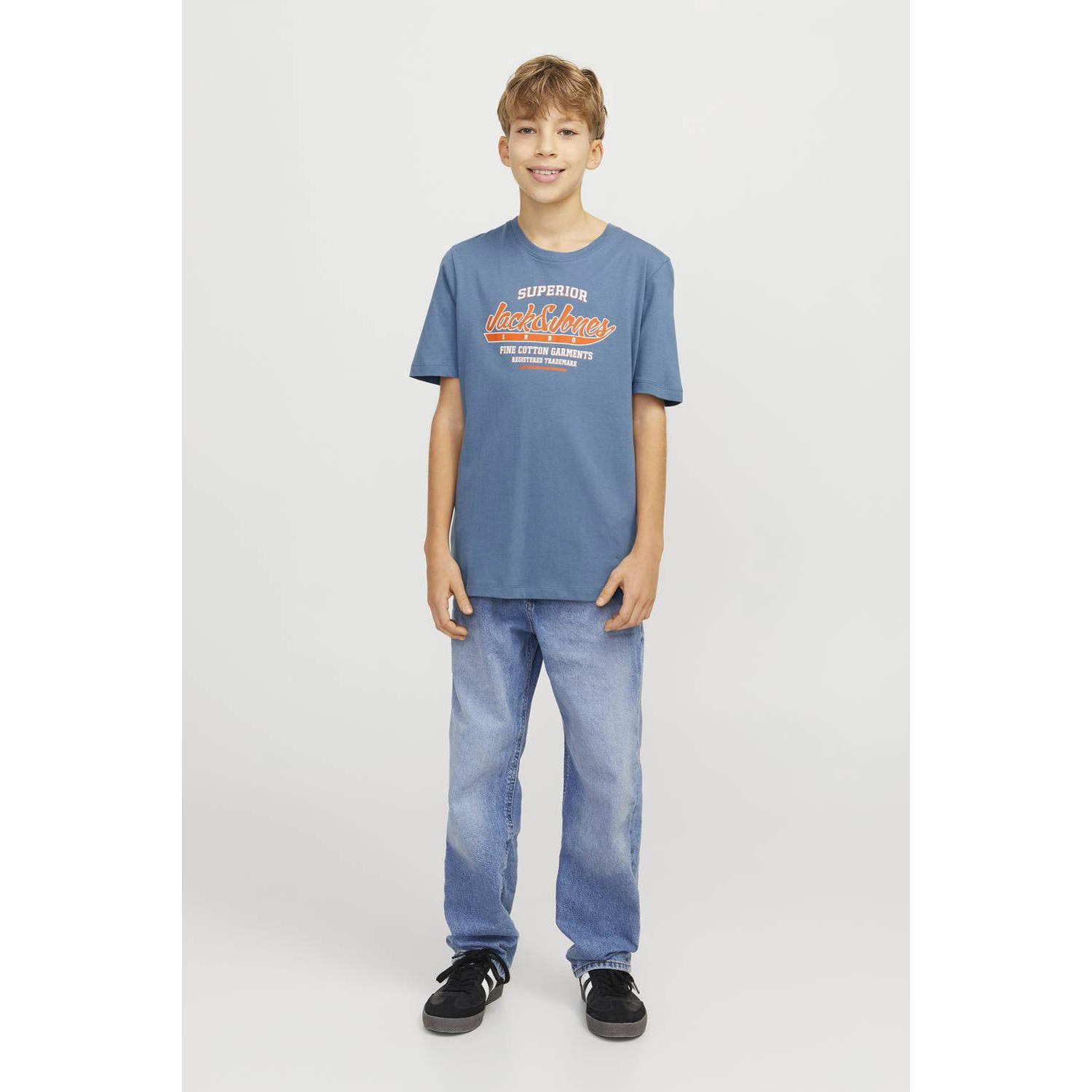 JACK & JONES JUNIOR T-shirt JJELOGO met logo blauw