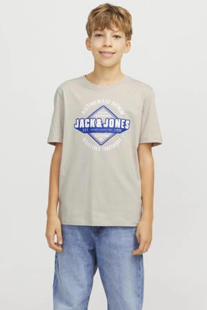 T-shirt JJELOGO met logo beige