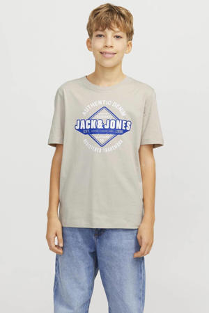 T-shirt JJELOGO met logo beige