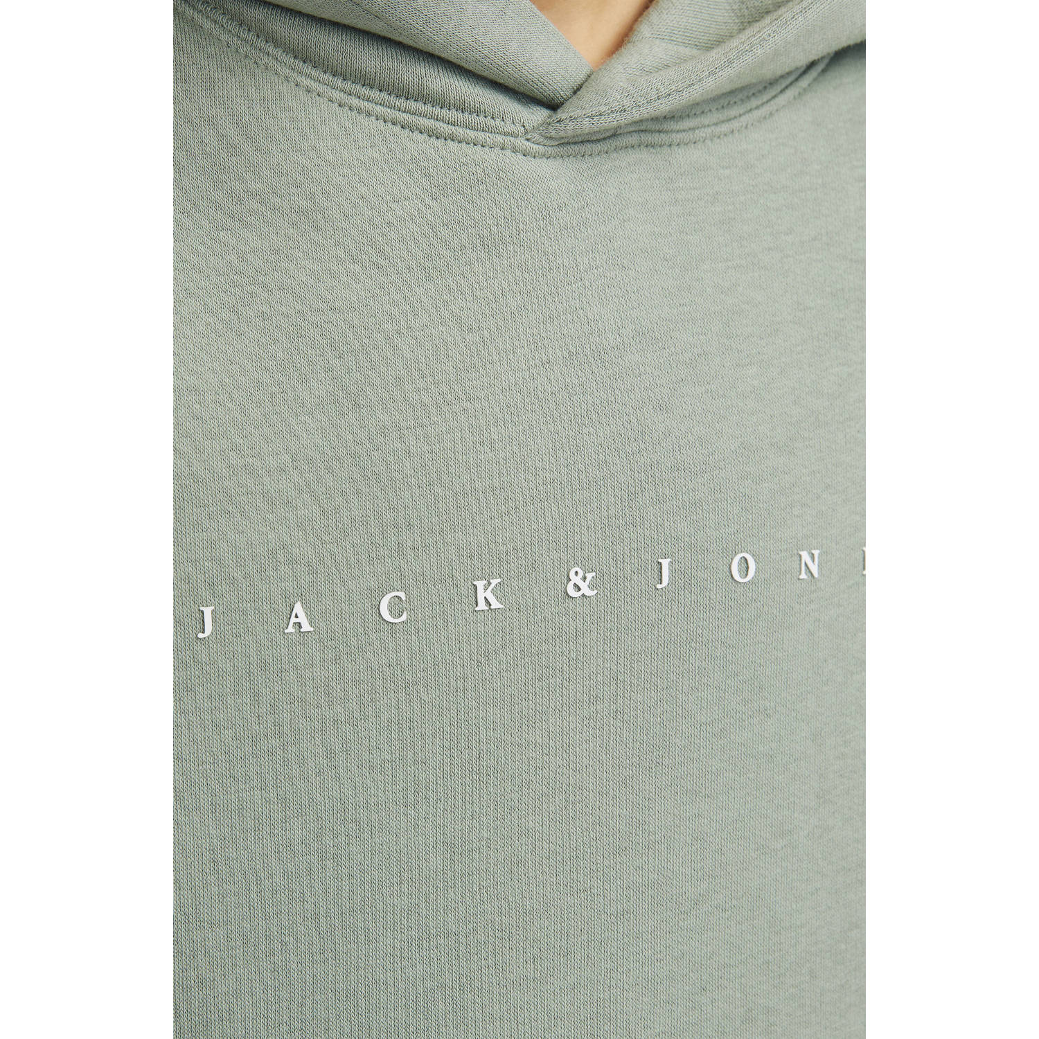 JACK & JONES JUNIOR hoodie JJESTAR met tekst zachtgroen