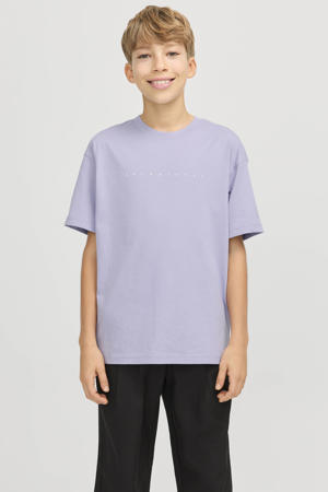 T-shirt JJESTAR met tekst lila