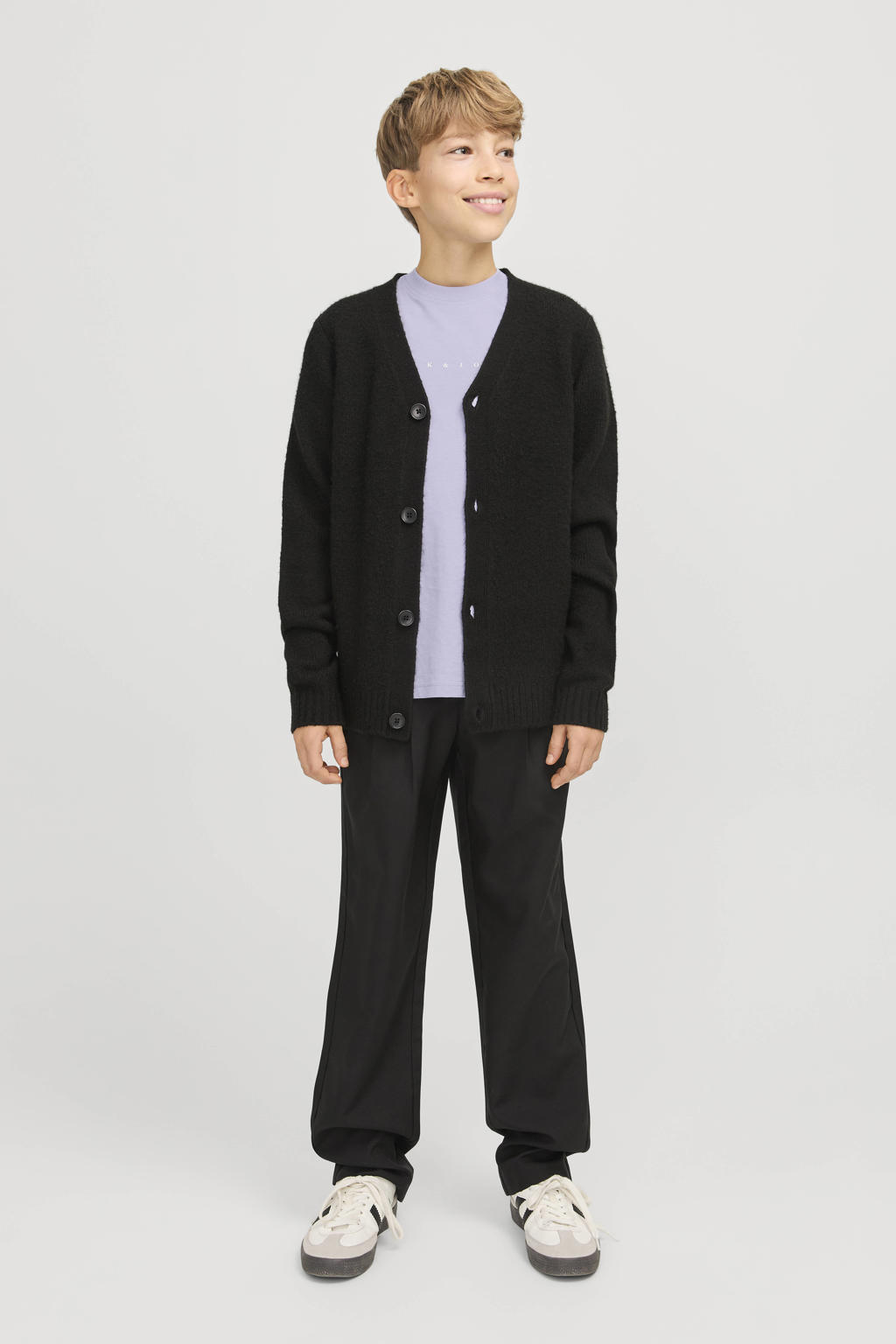 JACK & JONES JUNIOR T-shirt JJESTAR met tekst lila