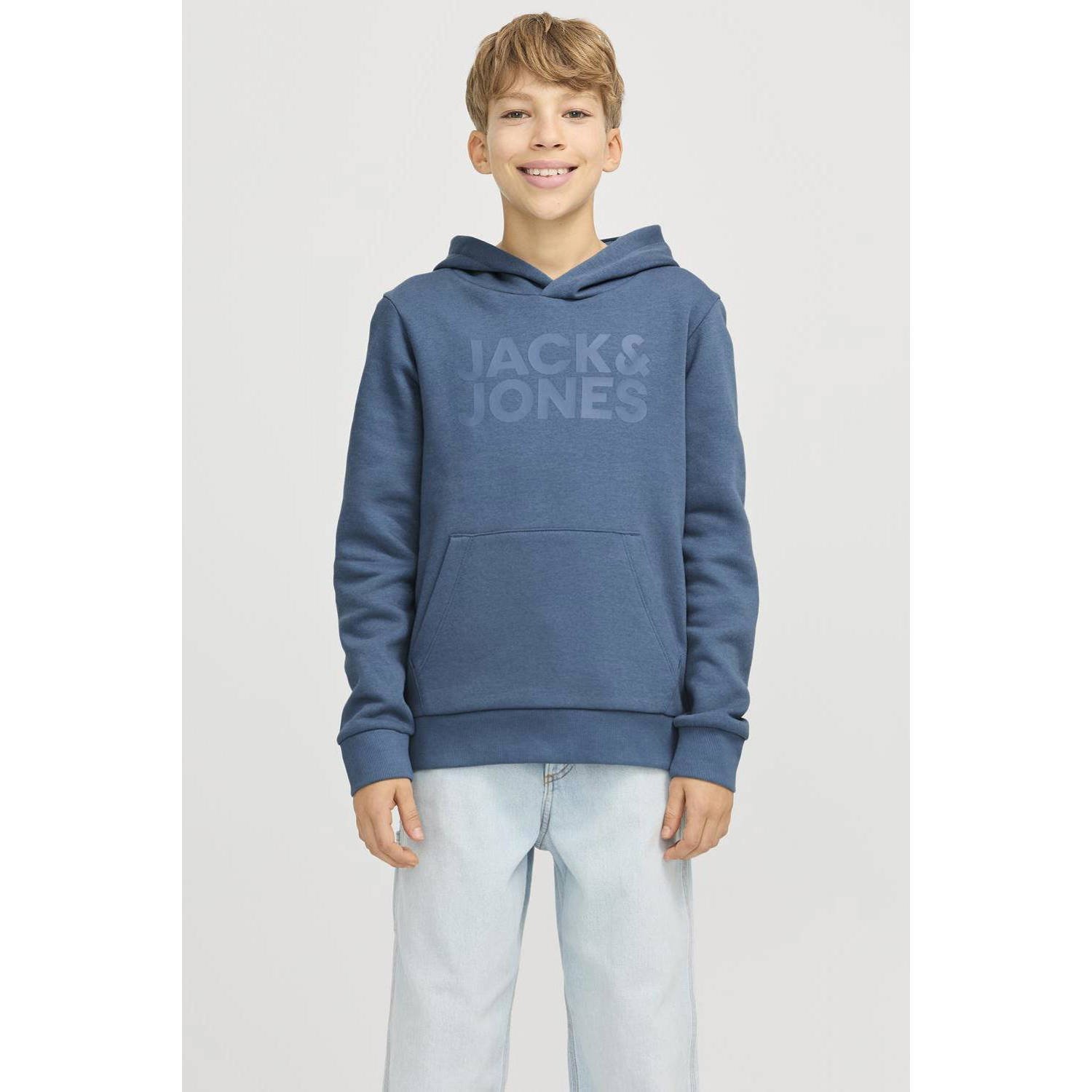 JACK & JONES JUNIOR hoodie JJECORP LOGO met logo blauw