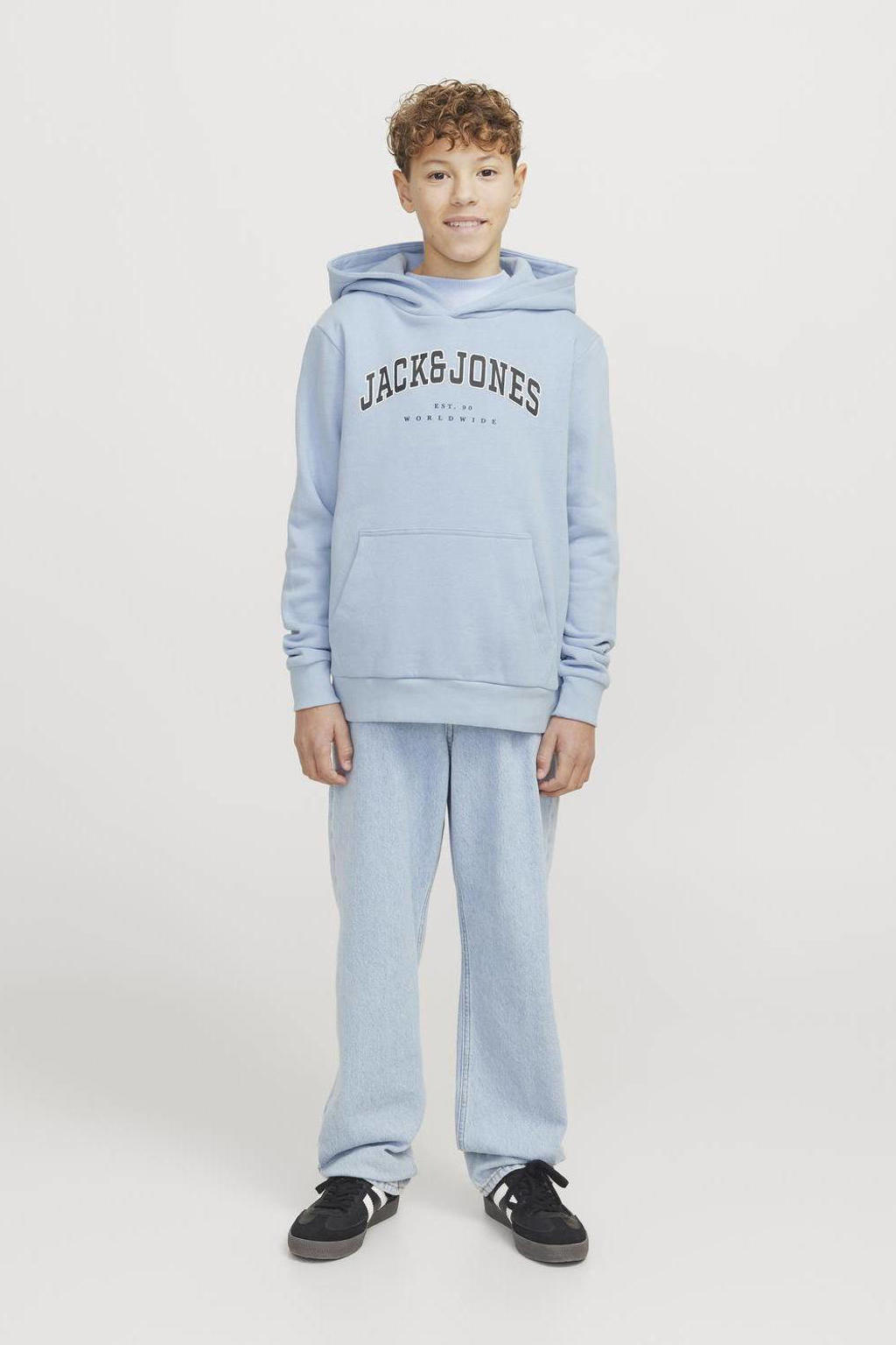JACK & JONES JUNIOR hoodie JJECALEB VARSITY met logo