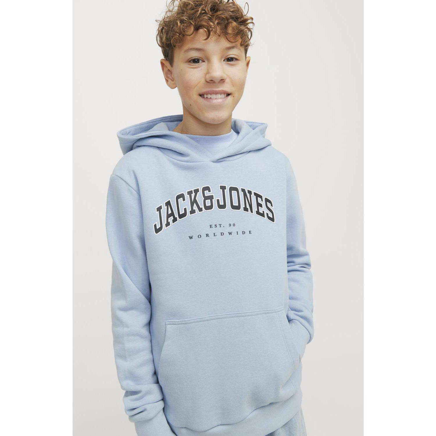JACK & JONES JUNIOR hoodie JJECALEB VARSITY met logo