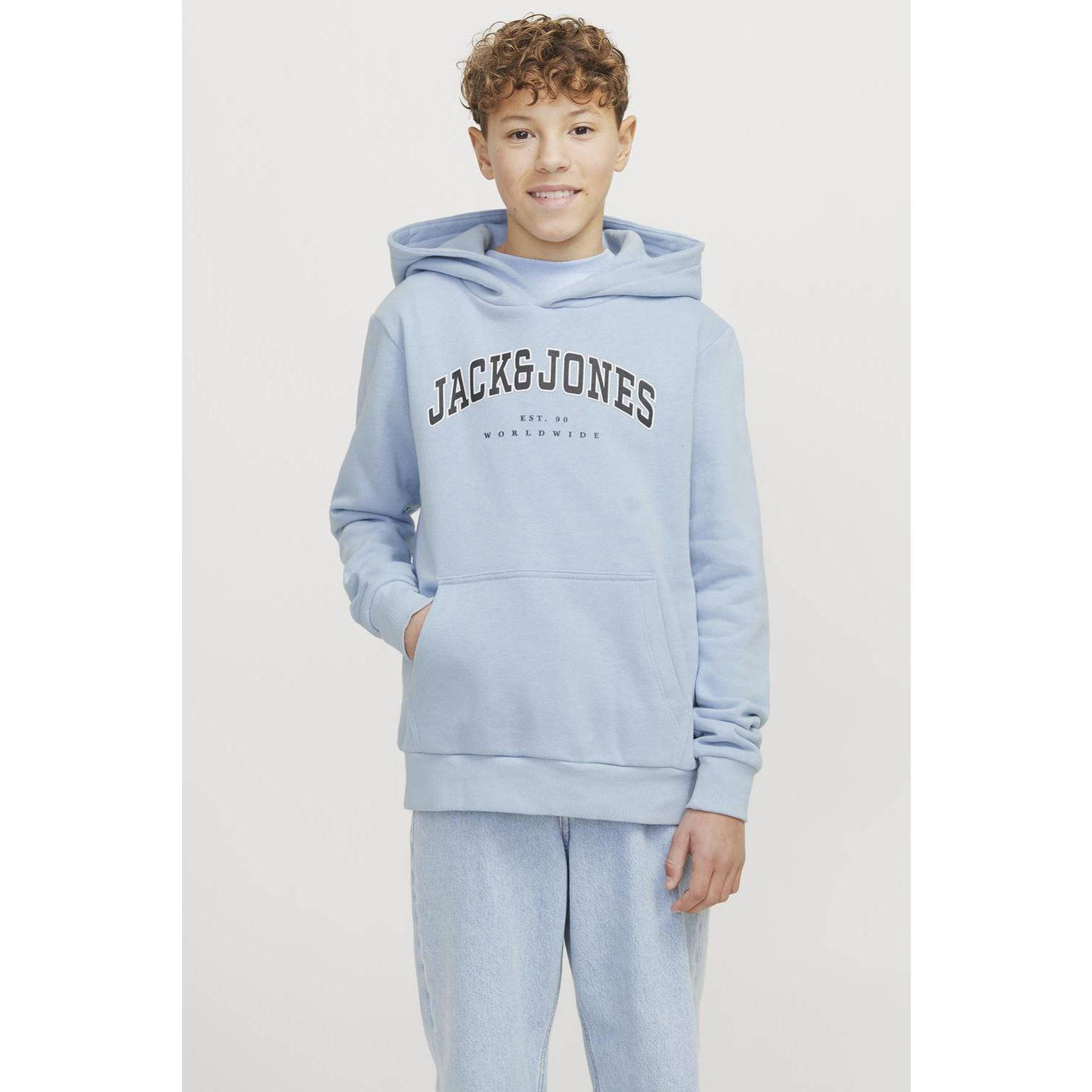 JACK & JONES JUNIOR hoodie JJECALEB VARSITY met logo