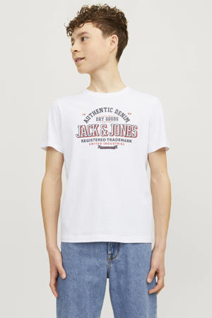 T-shirt JJELOGO met logo wit